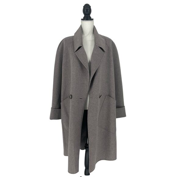 Kinross Wool & Cashmere Blend Notch Collar Button Front Coat - Picture 9 of 16